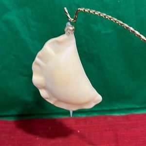 Handmade glass blown ornament calzone / perogi